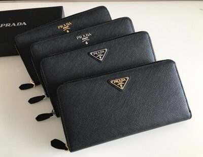 Replica Prada Saffiano Long Zipper Wallet Black - Best Fake Designer Bags