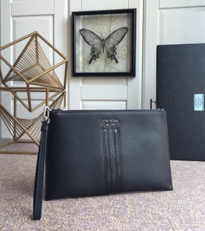 Replica Prada Large Pouch Black - Best Fake Designer Bags