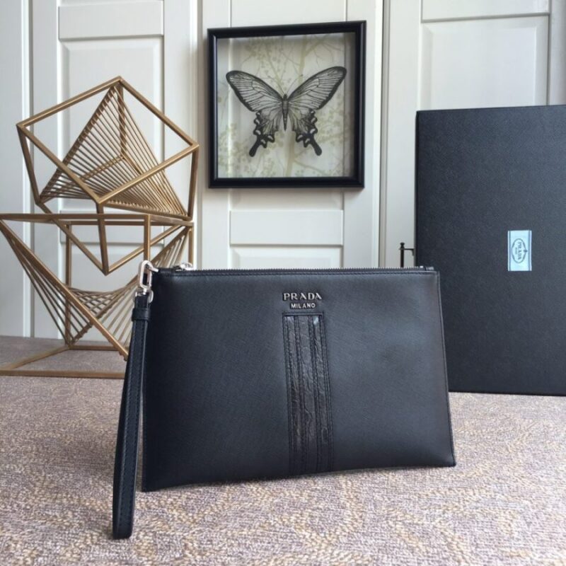 Replica Prada Large Pouch Black - Best Fake Designer Bags