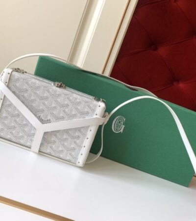 Replica Goyard Minaudière Trunk Bag White - Best Fake Designer Bags