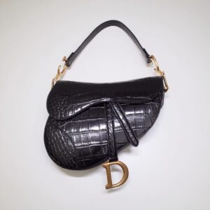 Replica Dior Saddle Bag Crocodile Black - Best Fake Designer Bags