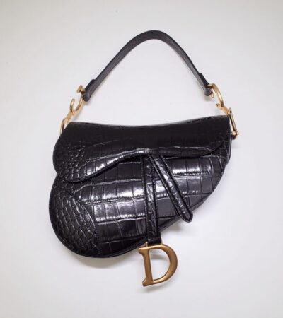 Replica Dior Saddle Bag Crocodile Black - Best Fake Designer Bags