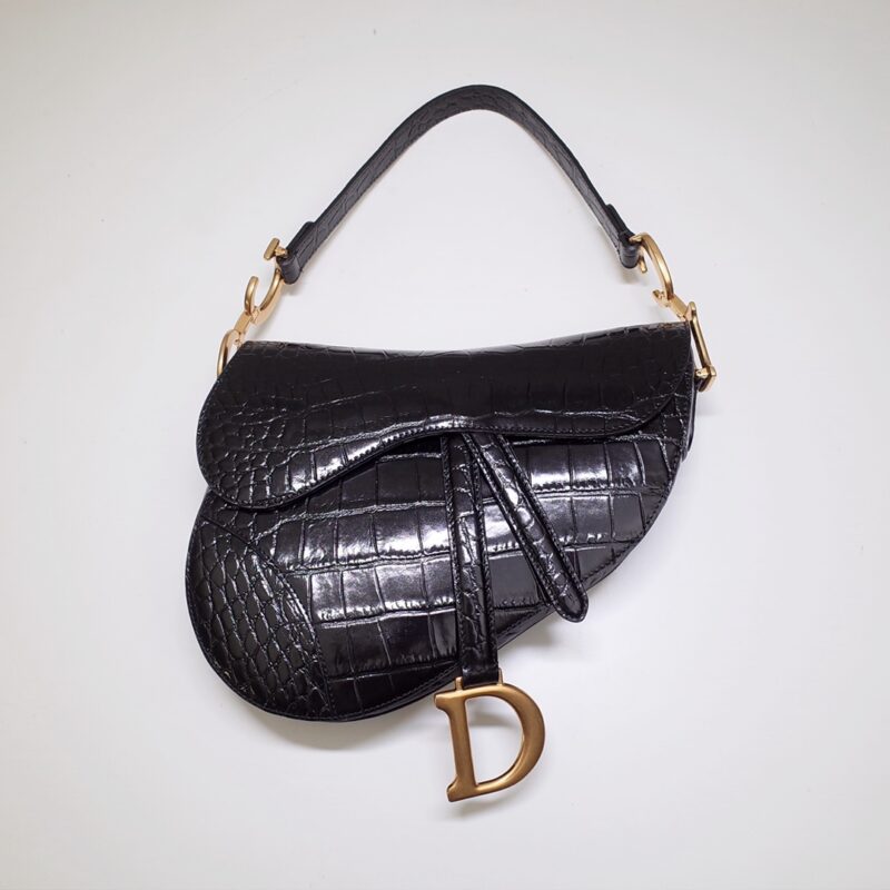Replica Dior Saddle Bag Crocodile Black - Best Fake Designer Bags