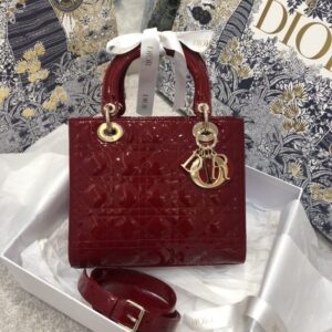 Replica Lady Dior Large Red Patent - Best Fake Designer Bags