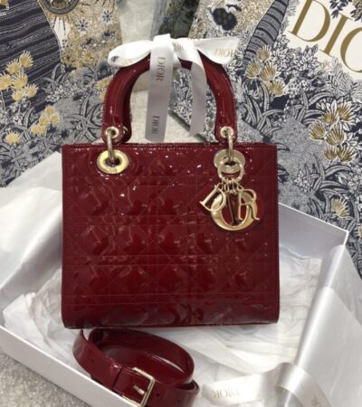 Replica Lady Dior Large Red Patent - Best Fake Designer Bags