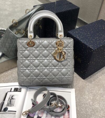 Replica Lady Dior Large Silver - Best Fake Designer Bags