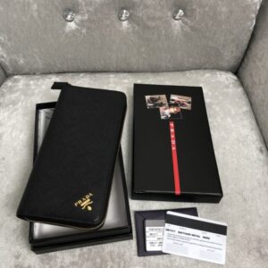 Replica Prada Saffiano Long Wallet Black - Best Fake Designer Bags