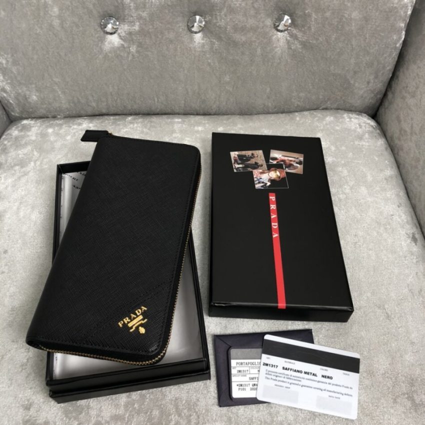 Replica Prada Saffiano Long Wallet Black - Best Fake Designer Bags