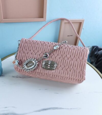 Replica Miu Miu Crystal Handbag Pink - Best Fake Designer Bags