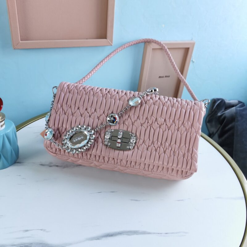 Replica Miu Miu Crystal Handbag Pink - Best Fake Designer Bags