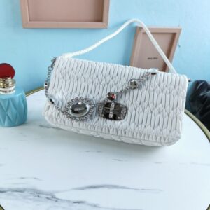 Replica Miu Miu Crystal Handbag White - Best Fake Designer Bags