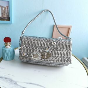 Replica Miu Miu Crystal Handbag Silver - Best Fake Designer Bags