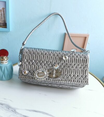 Replica Miu Miu Crystal Handbag Silver - Best Fake Designer Bags