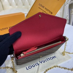 Replica Louis Vuitton Félicie Pochette Brown Grid - 1:1 designer replica handbag