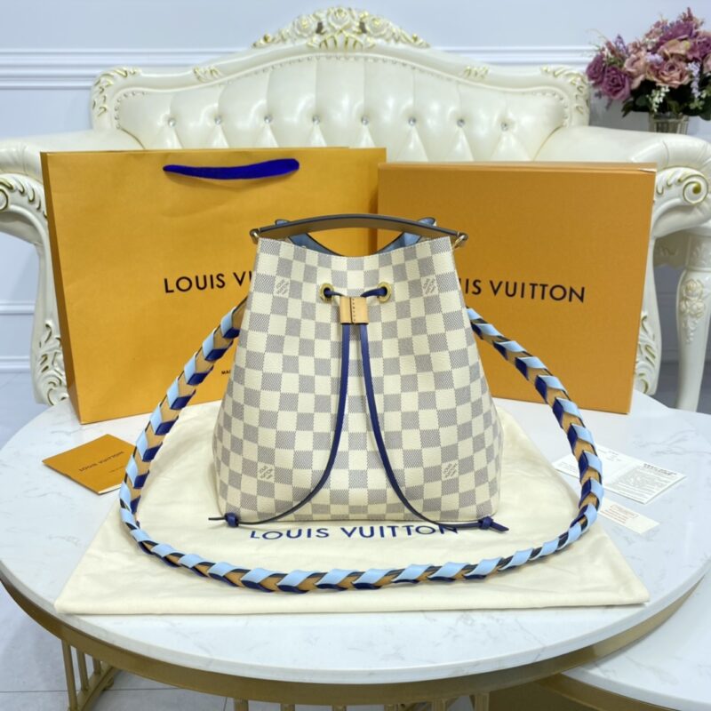 Replica Louis Vuitton NeoNoe BB White Grid 1 Replica Louis Vuitton NeoNoe BB White Grid - premium-grade designer purse dupe