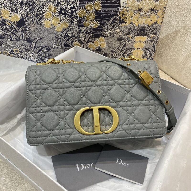Replica Dior Caro Bag Grey - Best Fake Designer Bags