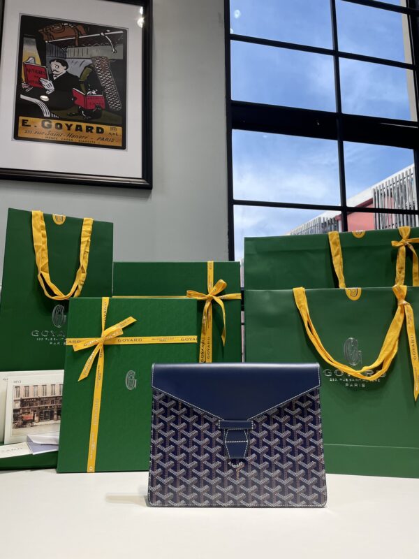 Replica Goyard Camond Pouch Dark Blue - Best Fake Designer Bags