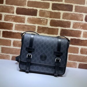 Replica Gucci GG Supreme Shoulder Bag Black - Best Fake Designer Bags