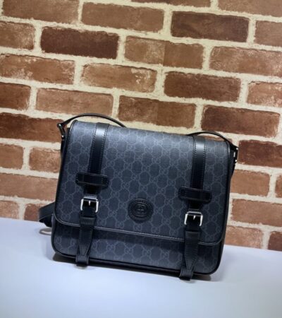 Replica Gucci   GG Supreme Shoulder Bag Black - Best Fake Designer Bags