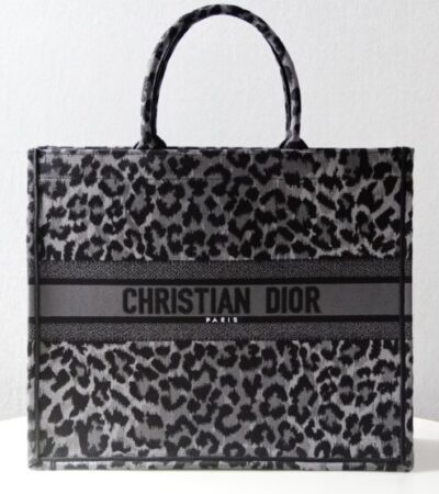 Replica Dior Tote Book Leopard Grey - Best Fake Designer Bags