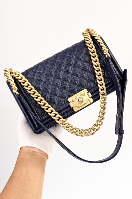Replica CHANEL Le Boy Dark Blue - Best Fake Designer Bags