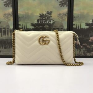 Replica Gucci Marmont Matelasse Wallet On Chain White - Best Fake Designer Bags