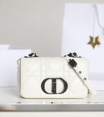 Replica Dior Caro Bag White Gunmetal - Best Fake Designer Bags