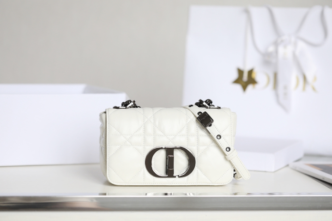 Replica Dior Caro Bag White Gunmetal - Best Fake Designer Bags