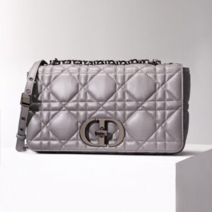 Replica Dior Caro Bag Diamond Grey - Best Fake Designer Bags