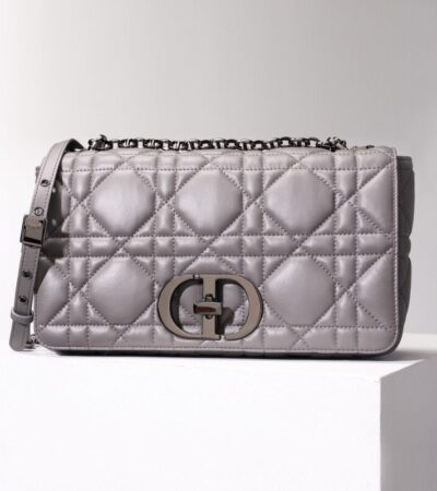 Replica Dior Caro Bag Diamond Grey - Best Fake Designer Bags