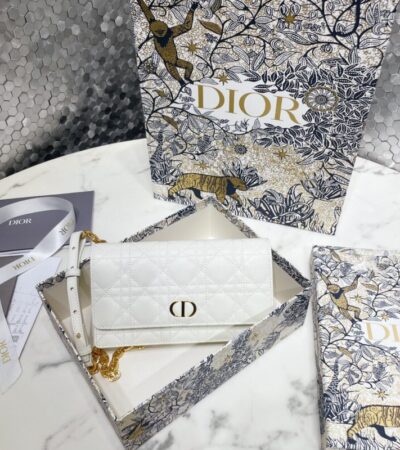 Replica Dior Miss Caro Pouch White - Best Fake Designer Bags