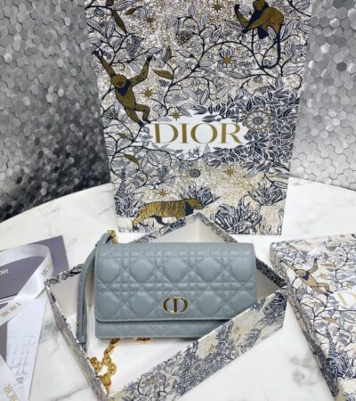 Replica Dior Miss Caro Pouch Sky Blue - Best Fake Designer Bags