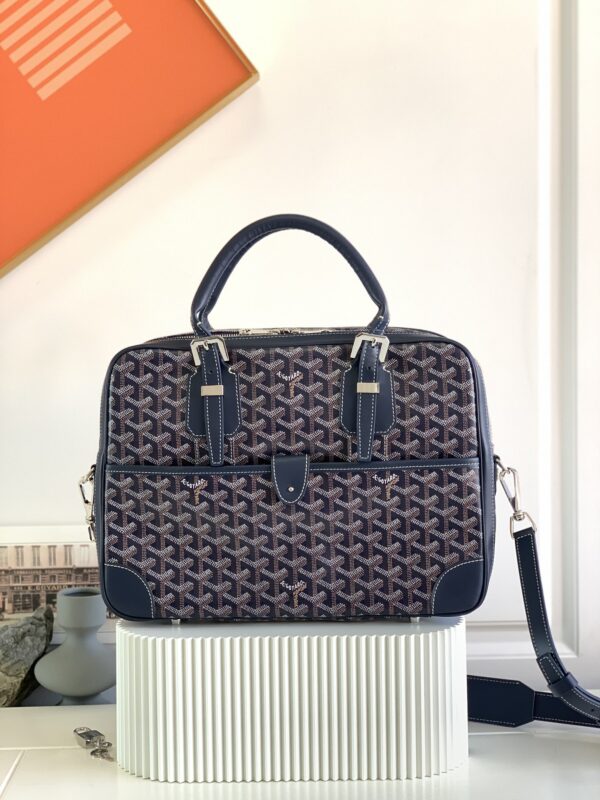 Replica Goyard Ambassade Briefcase Dark Blue - Best Fake Designer Bags