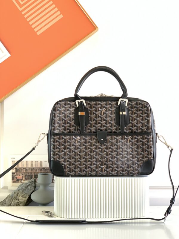 Replica Goyard Ambassade Briefcase Dark Brown - Best Fake Designer Bags