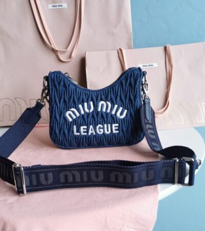Replica Miu Miu Matelassé Denim Blue - Best Fake Designer Bags