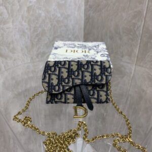 Replica Dior Saddle Pouch with Chain - Best Fake Designer Bags