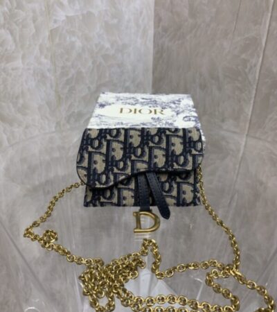 Replica Dior Saddle Pouch with Chain - Best Fake Designer Bags