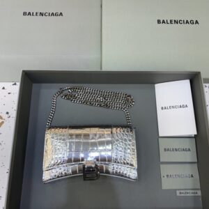 Replica Balenciaga Hourglass On Chain Silver - Best Fake Designer Bags