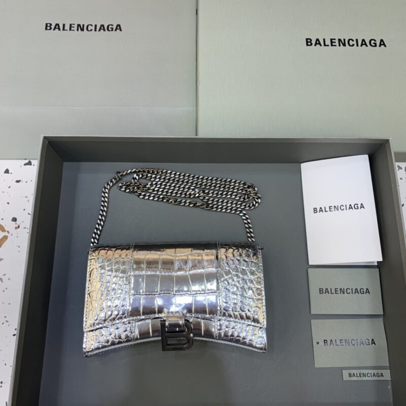 Replica Balenciaga Hourglass On Chain Silver - Best Fake Designer Bags