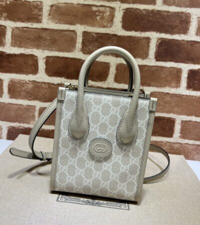 Replica Gucci  Ophidia Mini Tote Bag  White - Best Fake Designer Bags