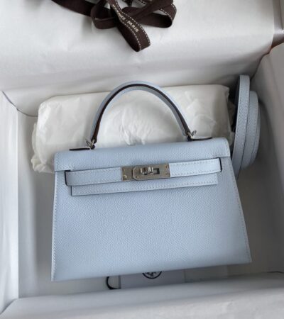 Replica Hermes Kelly Epsom Haze Blue - Best Fake Designer Bags