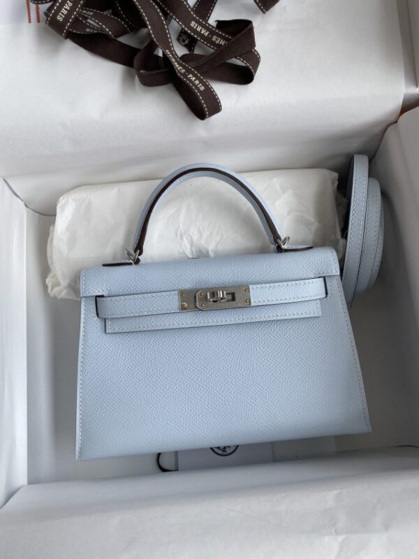Replica Hermes Kelly Epsom Haze Blue - Best Fake Designer Bags