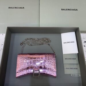 Replica Balenciaga Hourglass On Chain Shine Purple - Best Fake Designer Bags