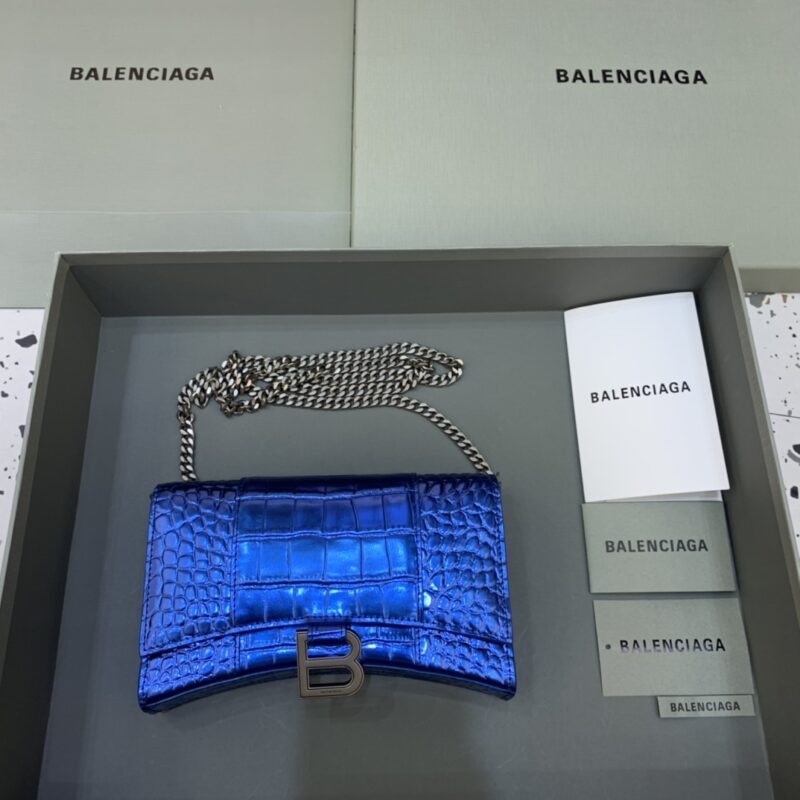 Replica Balenciaga Hourglass On Chain Blue - Best Fake Designer Bags