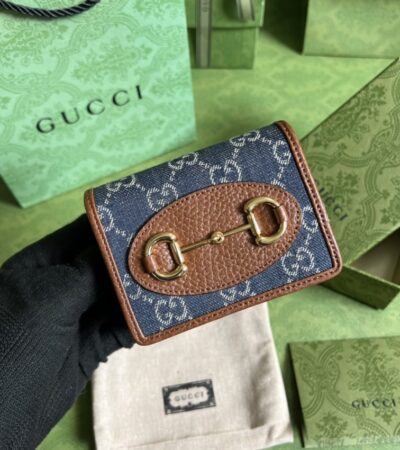 Replica Gucci Horsebit 1955 Wallet Denim Blue - Best Fake Designer Bags