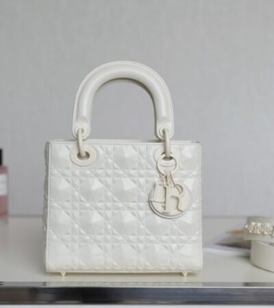Replica Lady Dior Ultramatte White Grid ABC - Best Fake Designer Bags