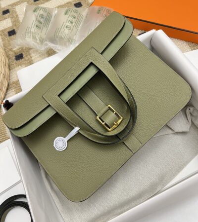 Replica Hermes Halzan Green - Best Fake Designer Bags