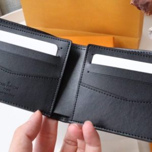 Replica Louis Vuitton Slender Wallet Full Black - premium 1:1 fake handbag model