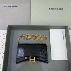 Replica Balenciaga Hourglass On Chain Black - Best Fake Designer Bags