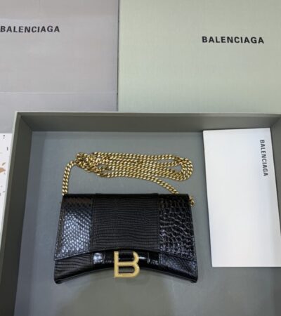 Replica Balenciaga Hourglass On Chain Black - Best Fake Designer Bags